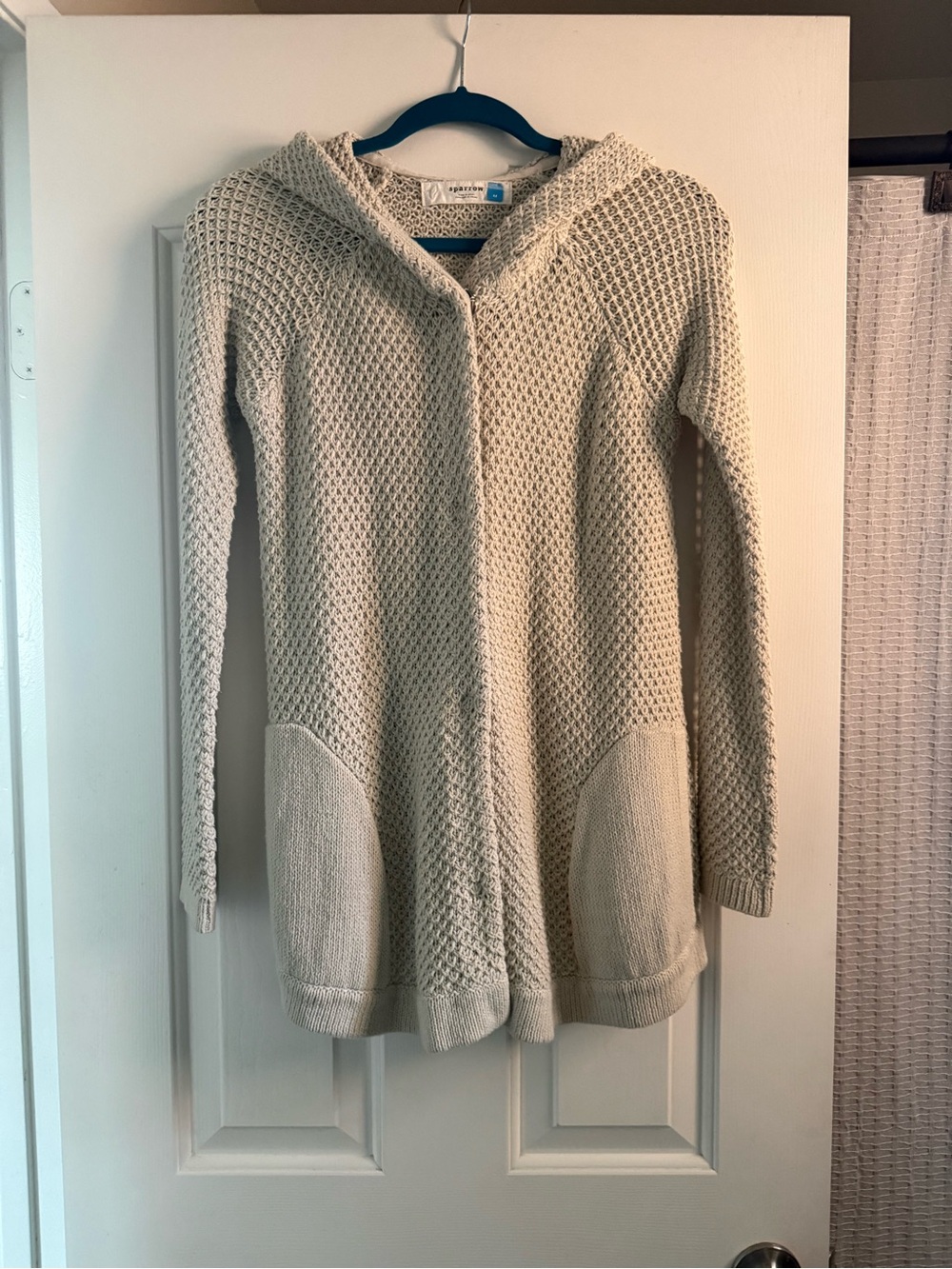 Cream Hooded Open-Weave Cardigan Sweater - Anthropologie